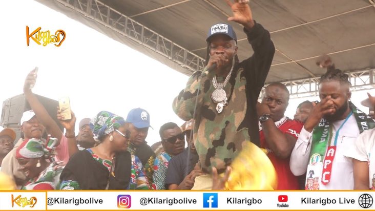 Crowd Hails Naira Marley, entertains APC supporters at Tinubu's Lagos rally