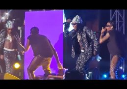 Shocker! Naira Marley Steals The Show As He Surprises Wizkid On Stage At His Show