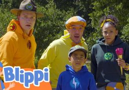 Blippi Visits T-Rex Ranch For A Action Pack Birthday Party | Dinosaurs For Kids #ad