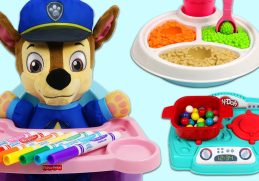 Feeding Paw Patrol Baby Chase Lunch Time & Learning Colors with Peppa Pig Coloring Book!