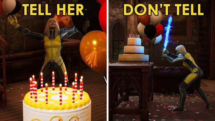 Tell Magik her Birthday surprise vs Don't tell her (All Choices) - Marvel's Midnight Suns