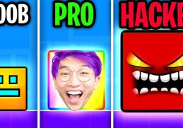 We Go NOOB vs PRO vs HACKER In GEOMETRY DASH! (JUSTIN RAGED!!)