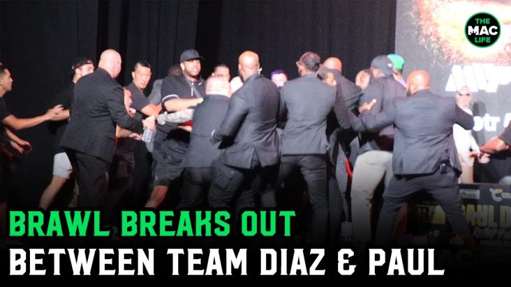 BRAWL breaks out between Team Nate Diaz and Team Jake Paul