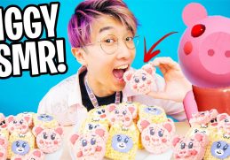 LANKYBOX EATS PIGGY DESSERTS ASMR!! *HILARIOUS EATING NOISES* (+REACTING TO FAN ART!)