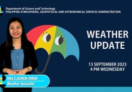 Public Weather Forecast issued at 4PM |  September 13, 2023